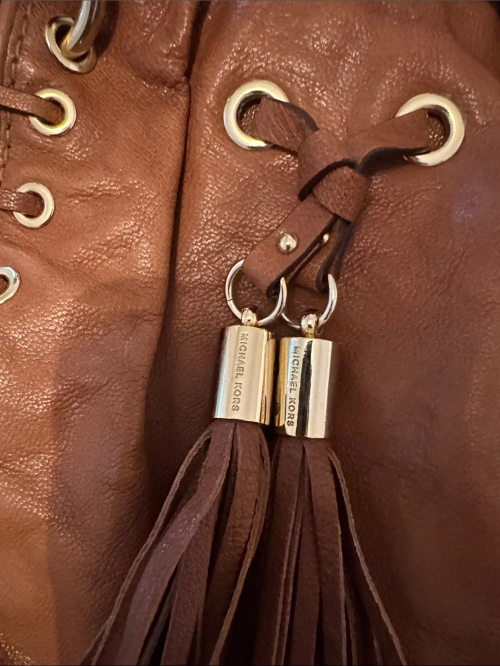 Michael Kors Braided Handle Tassel Satchel - Brown